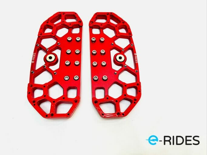 e-RIDES honey comb pedals iron man electric unicycle heel and toe red