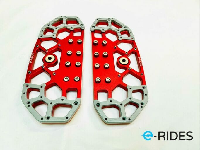 e-RIDES honeycomb pedals ironman electric unicycle heel and toe grey