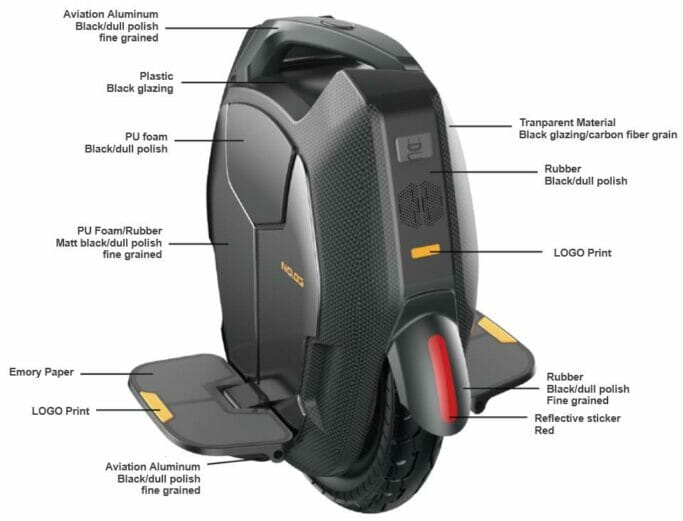 Kingsong KS-16X Electric Unicycle specification sheet