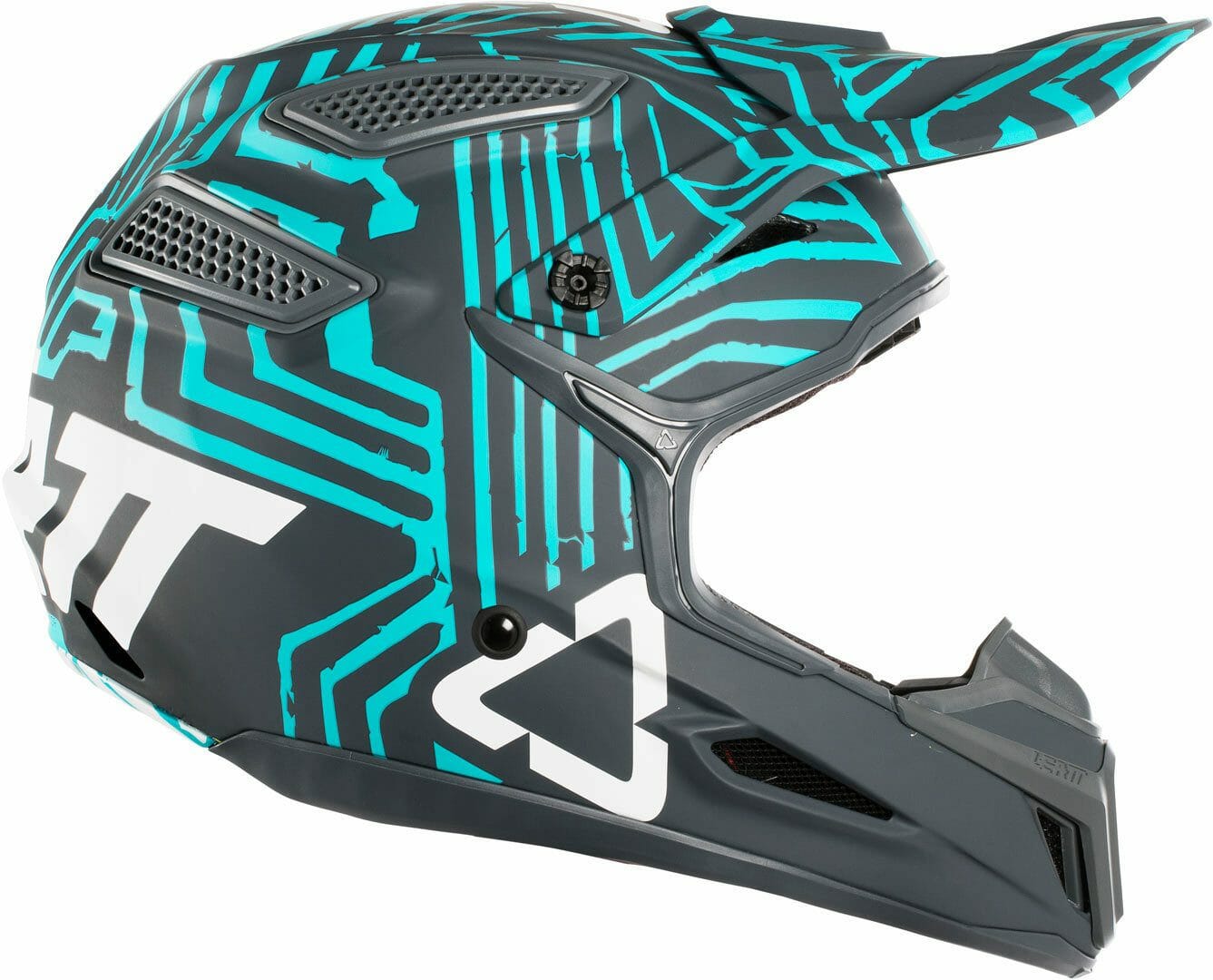 Leatt Helmet GPX 5.5 Composite V11 Grey Teal view from the right