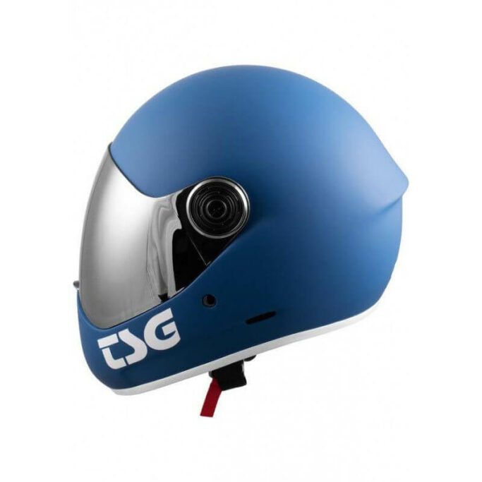 Tsg Pass Pro Full Face Helmet Left Side Blue Matt Blue