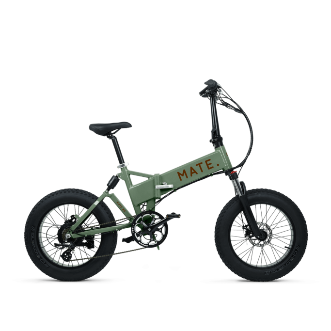 Mate X 750W foldable electric bikes Dusty Army