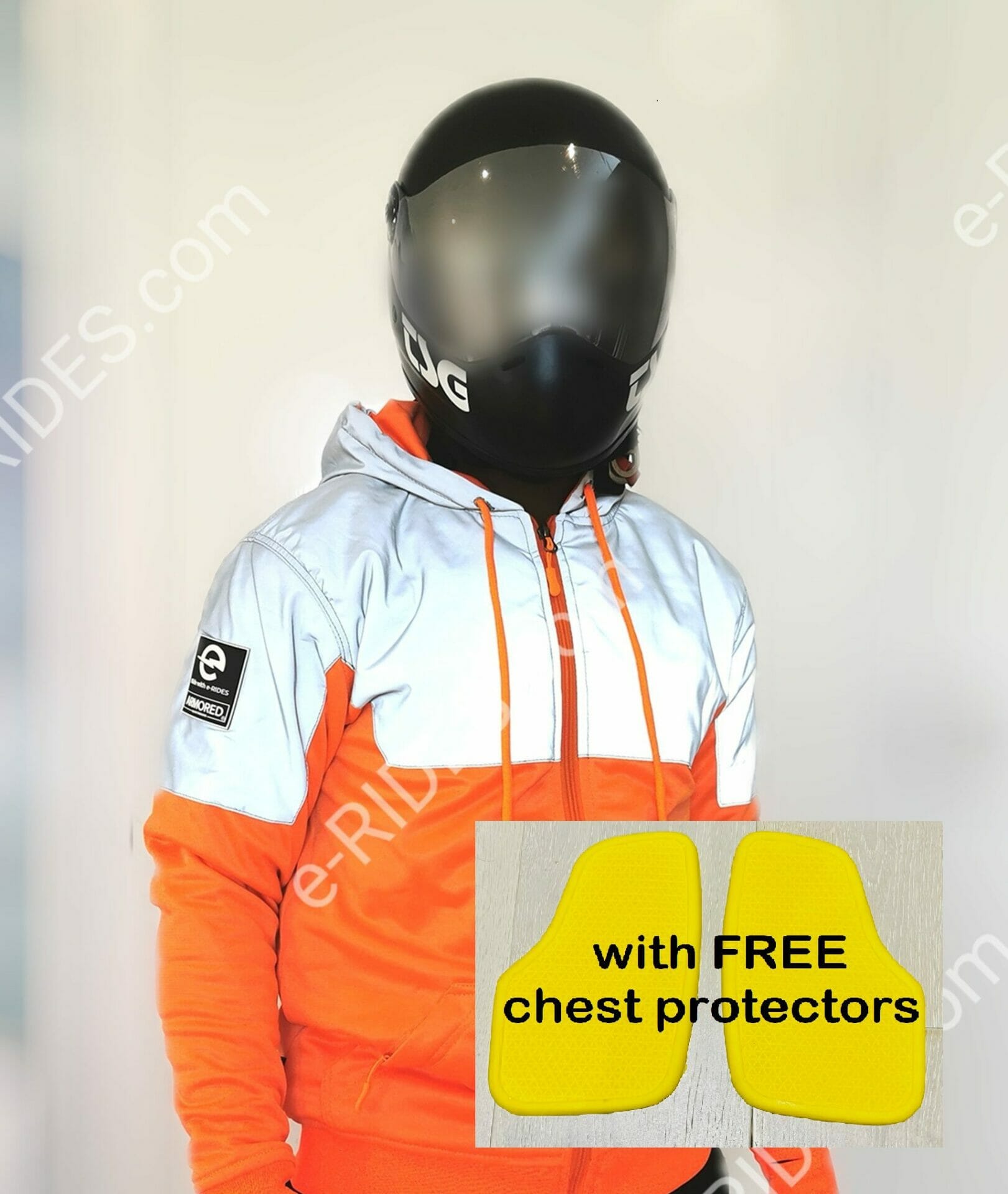 e-RIDES Edition Lazyrolling performance jacket with chest protectors in orange