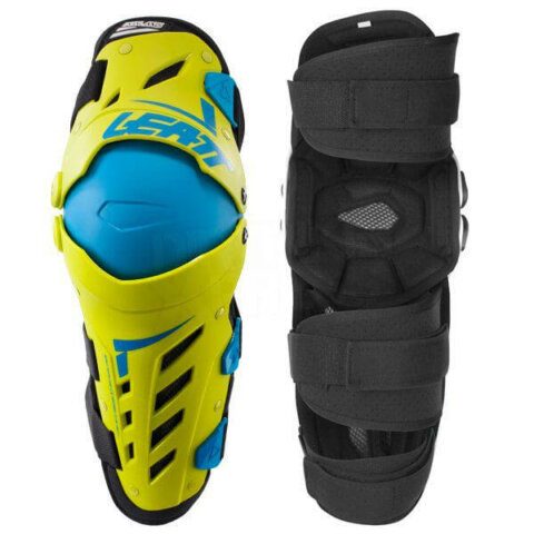Leatt Knee & Shin Guard Dual Axis Lime/Blue (1 pair)