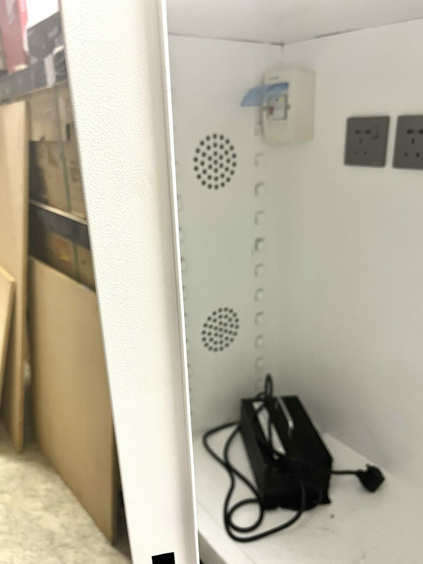e-RIDES Fire Resistant charging cabinet left door