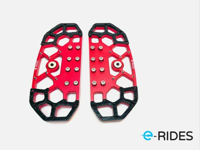 e-RIDES honeycomb pedals iron man electric unicycle heel and toe black
