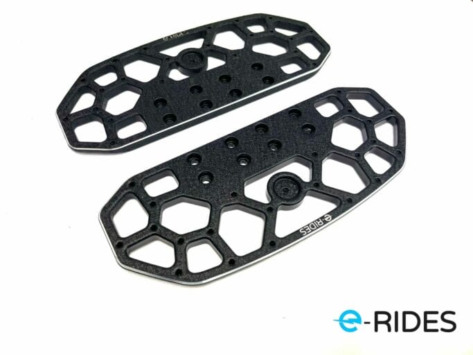 E Rides Noir Electric Unicycle Honeycomb Pedals Side View